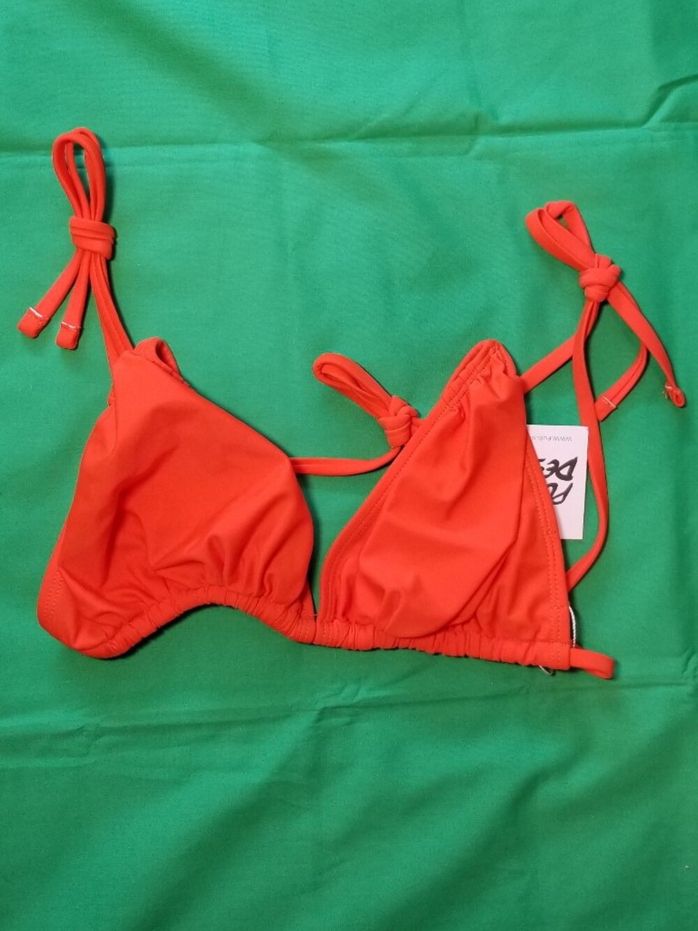 Public Desire Orange Triangle Bikini Top Size 6 Beach Swim Summer Sexy NWT - Picture 2 of 4